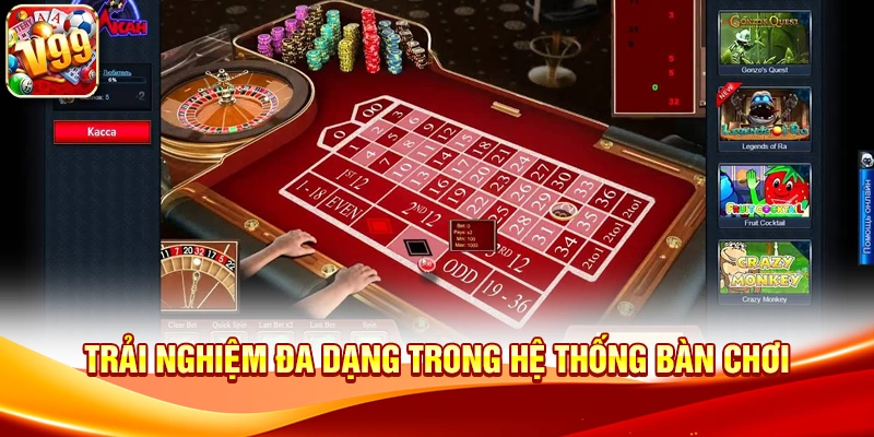 Trải nghiệm đa dạng trong hệ thống bàn chơi